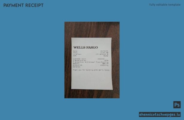 Vorschau eines Wells Fargo-Belegs aus den USA